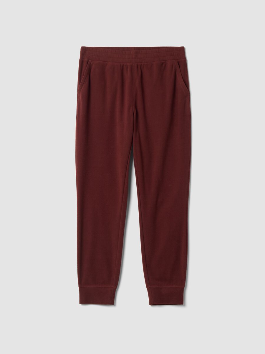 Red regular-fit fleece joggers_0