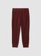 Red regular-fit fleece joggers_0