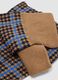 Brown long socks in stretch cotton with houndstooth pattern_1