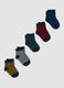 Multipack of five striped short socks in stretch organic cotton_0