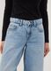 Light blue pure cotton super wide-leg jeans_2