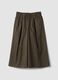 Green wide-leg jogger trousers in cotton and lyocell blend for girls_3