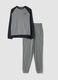 Grey pure organic cotton crew-neck pyjamas_0
