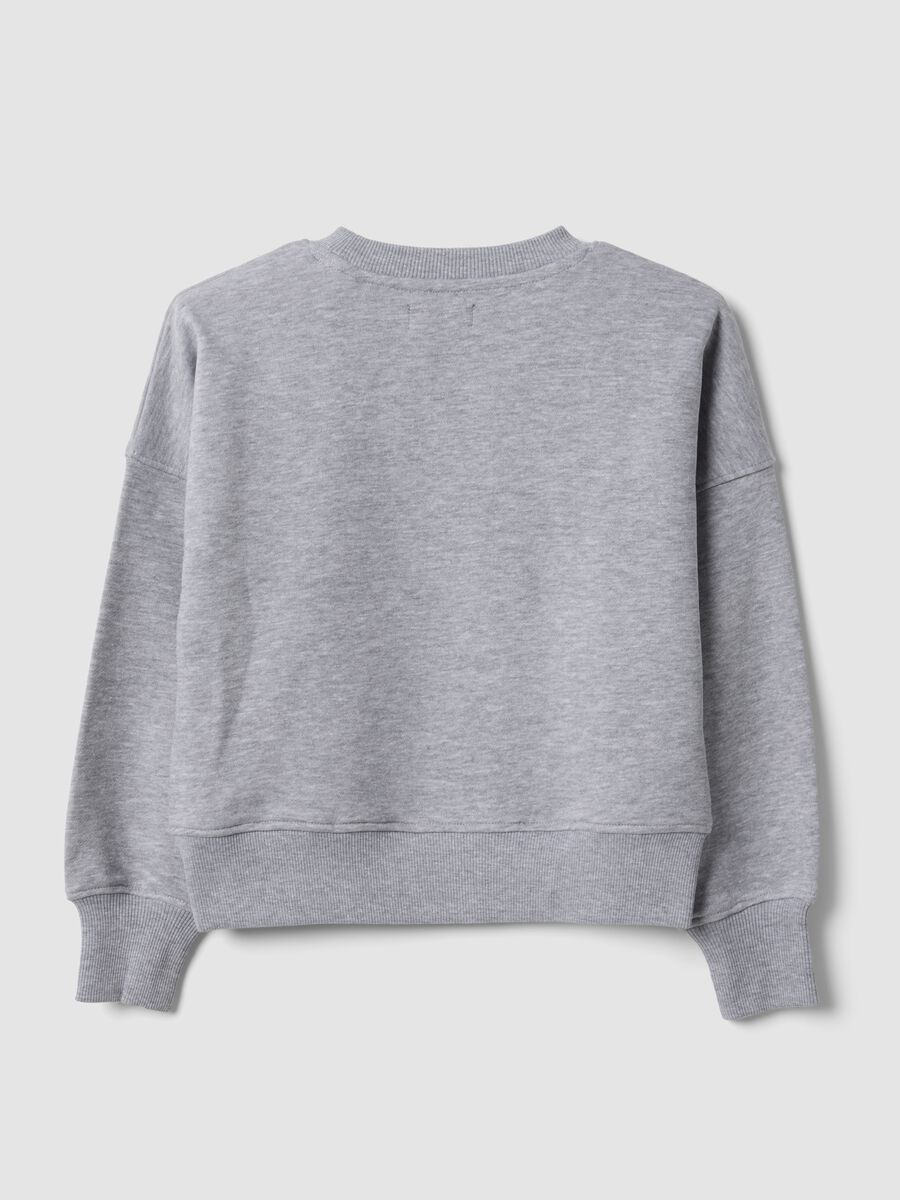 Grey cotton-blend crew-neck sweatshirt with sequins_5