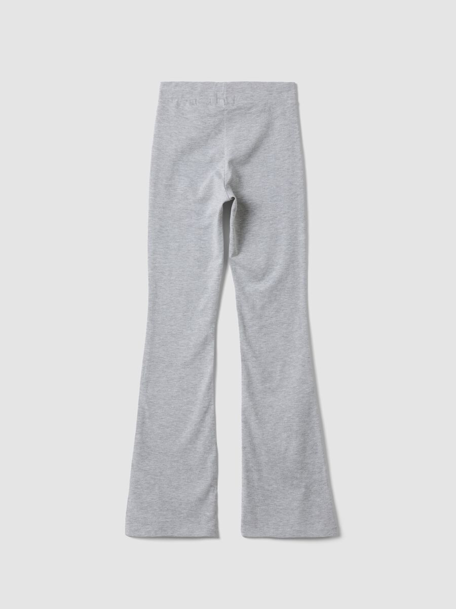 Girls&rsquo; grey flared leggings in stretch organic cotton_5