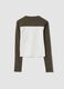 Brown and white stretch cotton T-shirt with front print_2
