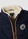 Blue padded gilet with zip and contrast trims_3
