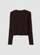 T-shirt marrone in puro cotone con lettering sul petto_6