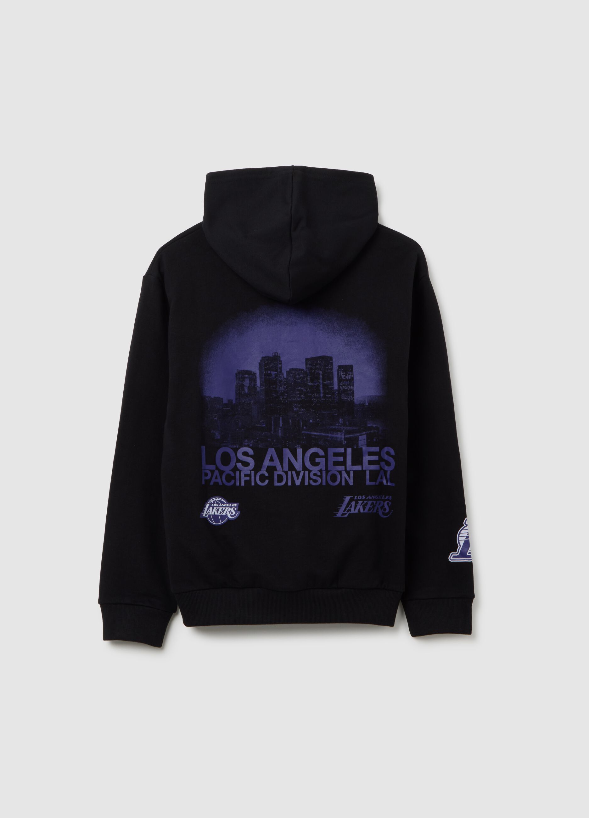 Boy's black pure cotton sweatshirt with Lakers print