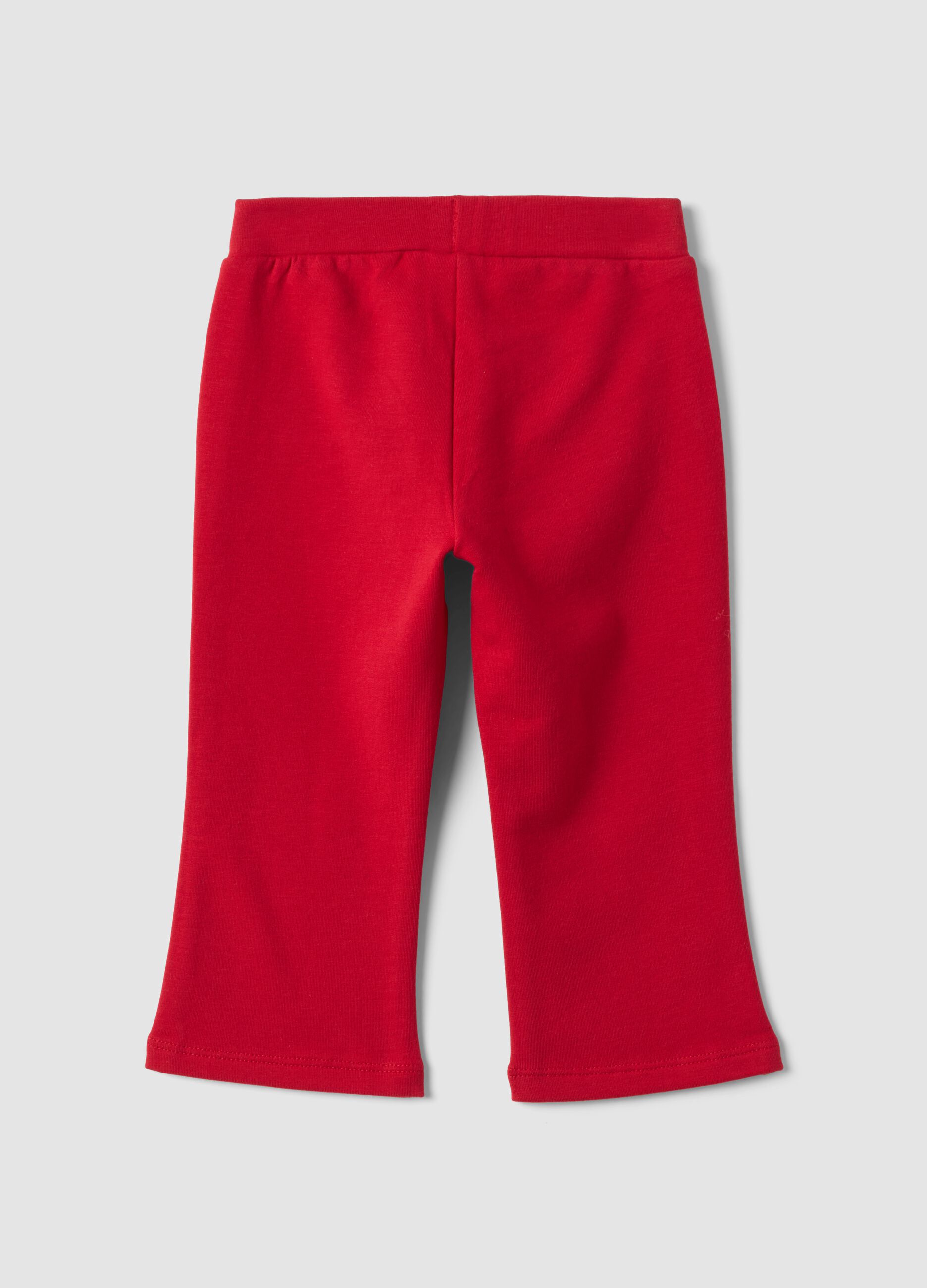 Red stretch cotton leggings