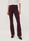 Burgundy flared leggings in stretch viscose Milano knit_1