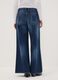 Blue pure cotton super wide-leg jeans_3
