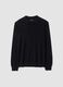 Black pure merino wool polo jumper with polo collar_0