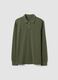 Green long-sleeve organic cotton piqu&eacute; polo shirt, regular fit_0