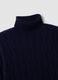 Navy blue cable-knit wool-blend regular-fit roll-neck jumper_5