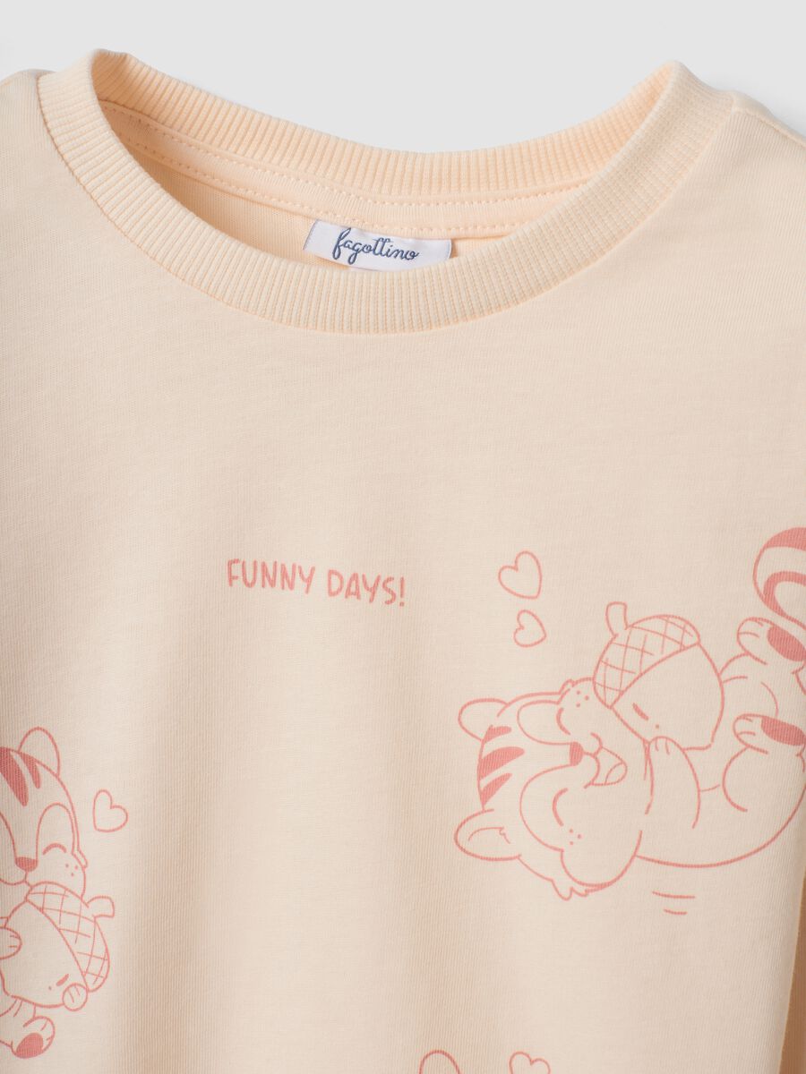 Beige crew-neck T-shirt in pure organic cotton_2