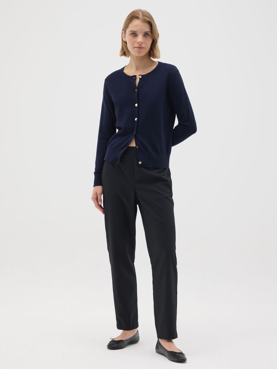 Blue pure cotton cardigan regular fit_1