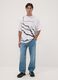 White pure cotton T-shirt with foliage print_1