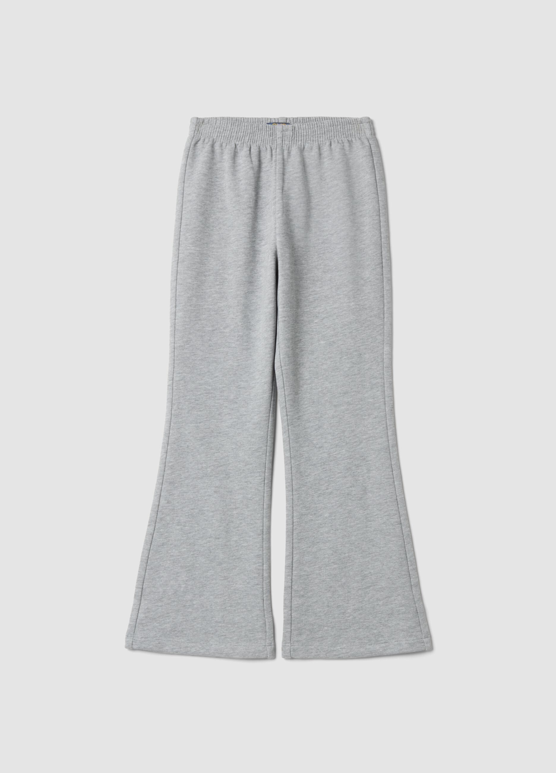 Pantaloni flare grigi in misto cotone e viscosa