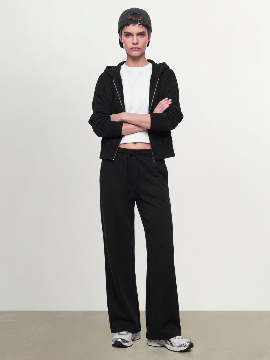 Black baggy-fit pure cotton jogger trousers_0
