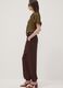 Brown pure viscose trousers with elasticated cuffs, regular fit_2