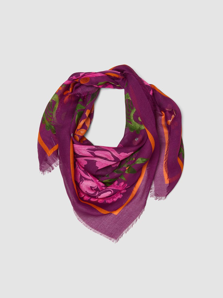 Foulard viola in pura viscosa con fantasia paisley_0