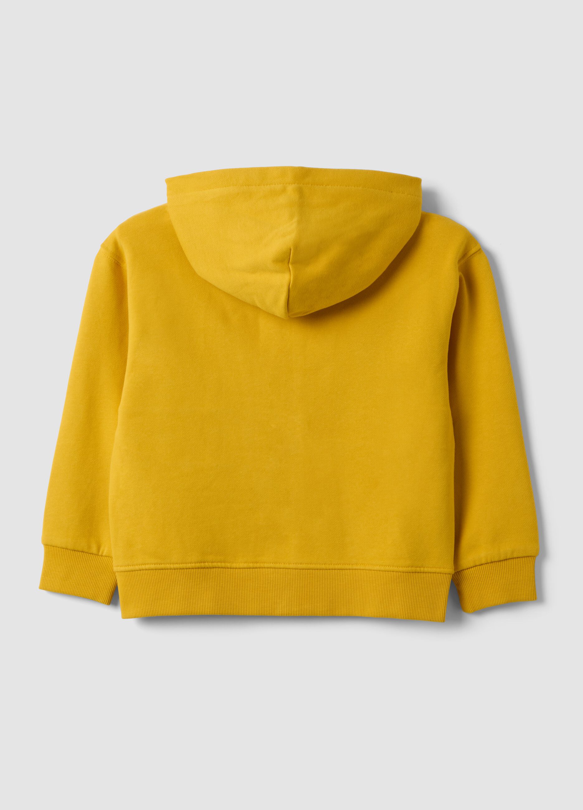 Yellow relaxed-fit hoodie in 100% organic cotton