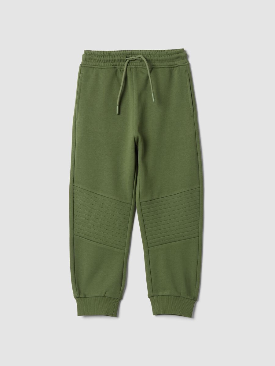 Green pure cotton joggers, regular fit_0