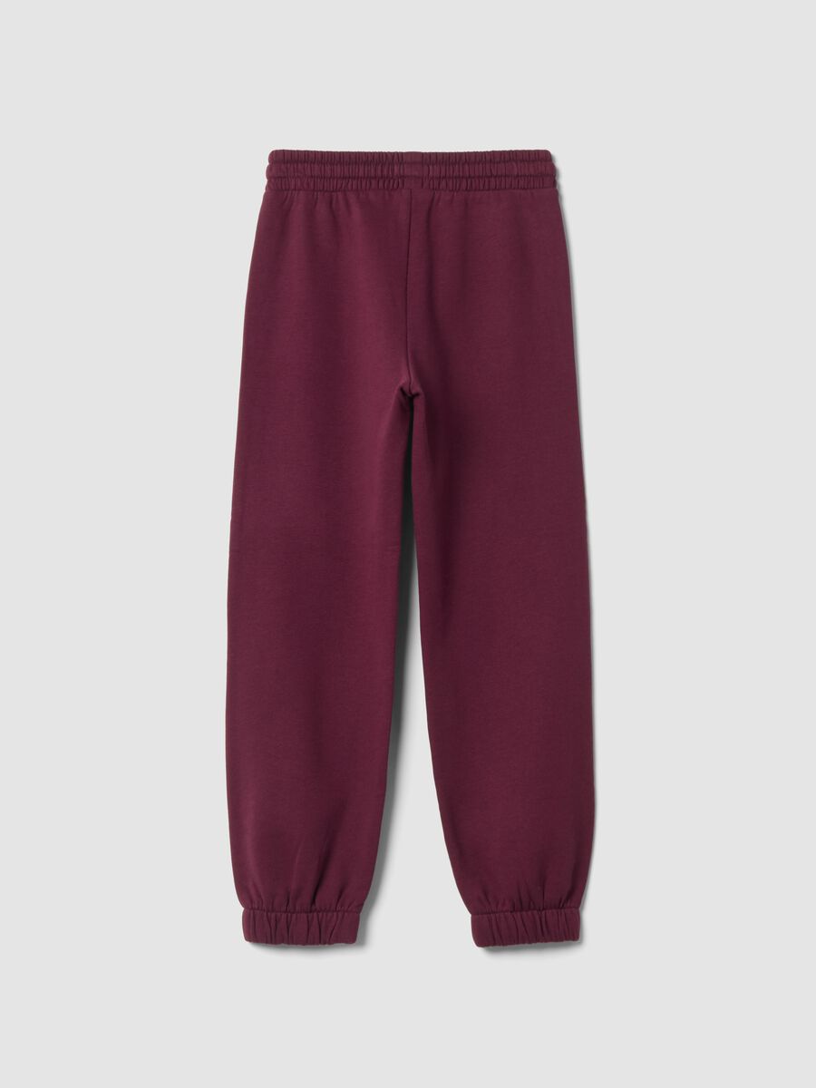 Purple regular-fit fleece joggers in pure cotton_1
