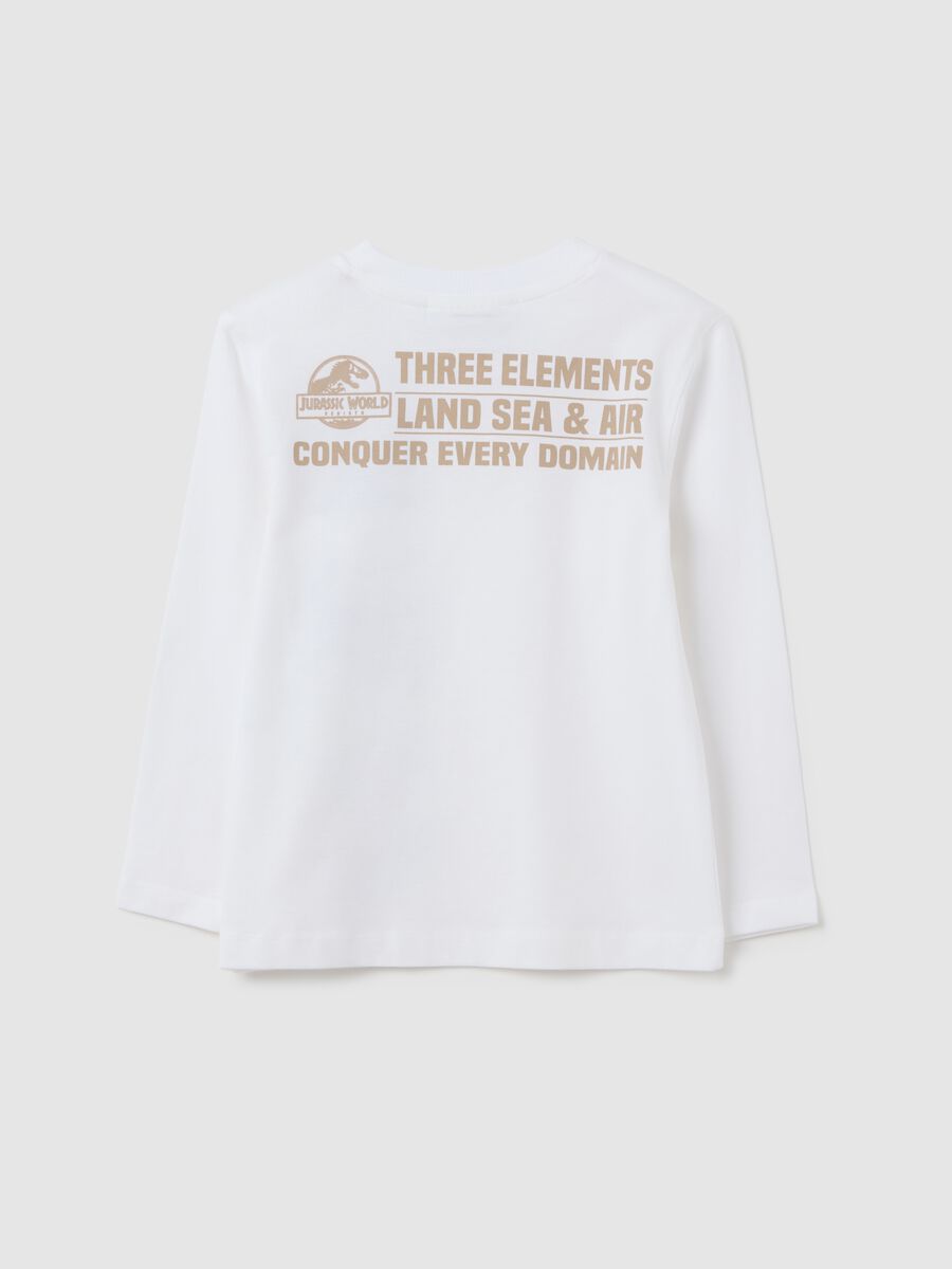 Children's pure cotton white regular fit T-shirt with Jurassic World print_1