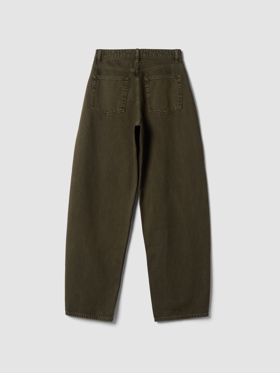 Green pure cotton barrel-fit jeans_6