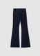 Jeans blu flare in cotone elasticizzato_7