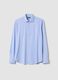 Camicia traspirante azzurra in tessuto elasticizzato 4 Way Stretch slim fit_0