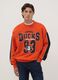 Red cotton-blend sweatshirt with Anaheim Ducks print_2