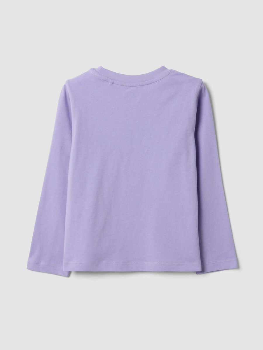 Purple organic cotton crew-neck T-shirt for girls_1
