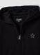 Black organic cotton hoodie with star detail for girls_6