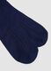 Long blue ribbed socks in pure cotton_1