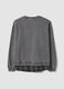 Felpa grigio scuro melange in misto cotone con inserto camicia regular fit_1