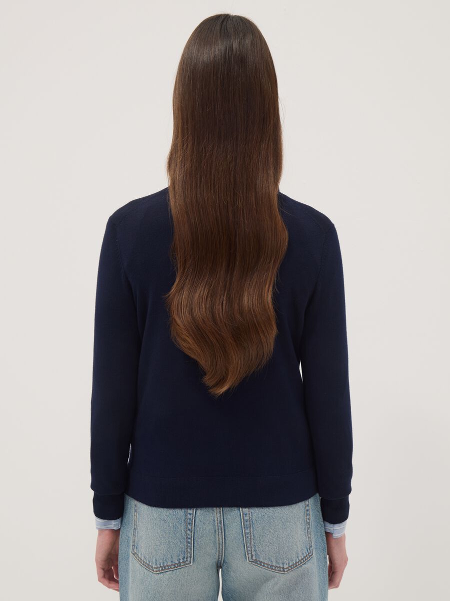 Regular fit blue cardigan with buttons_3