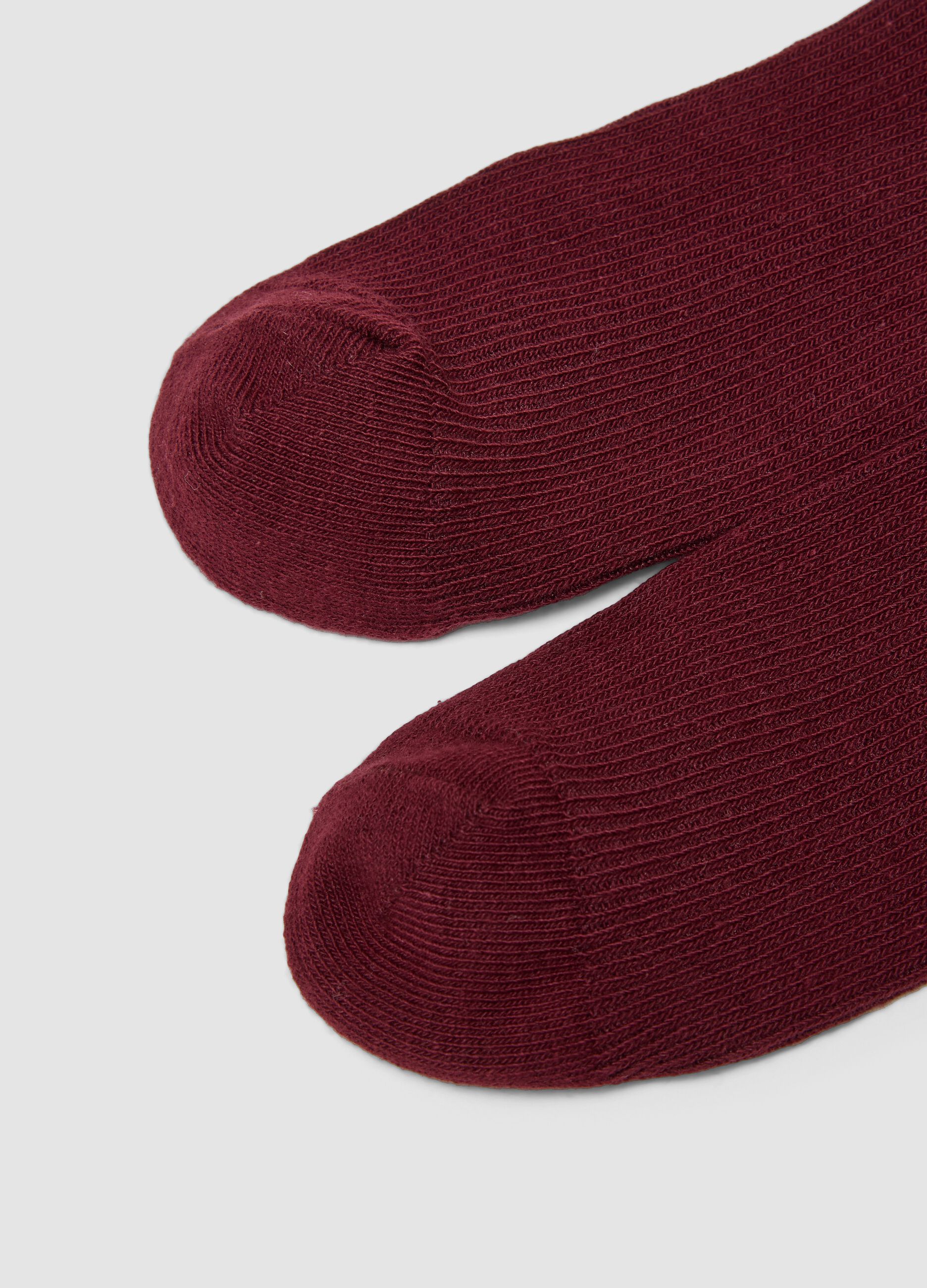 Red organic cotton-blend socks with bows