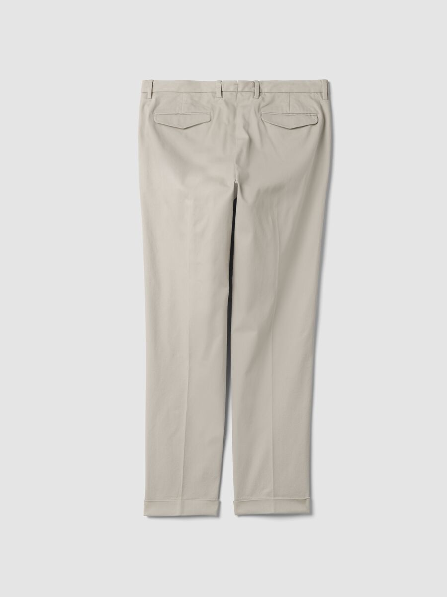 Grey regular-fit stretch cotton chino trousers_2