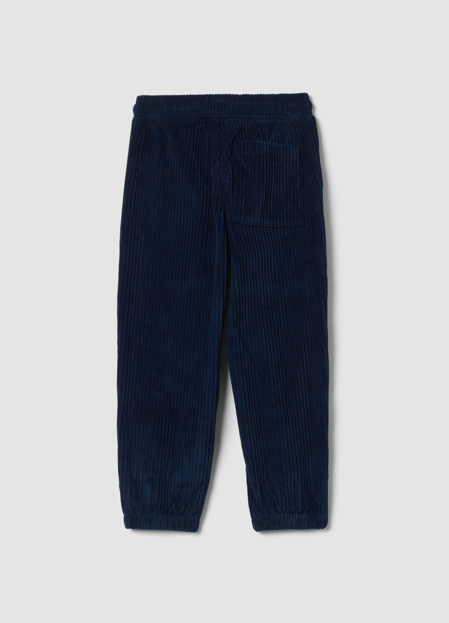 Pantaloni blu navy comfort fit con vita elasticizzata