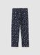 Blue floral stretch organic cotton leggings_0