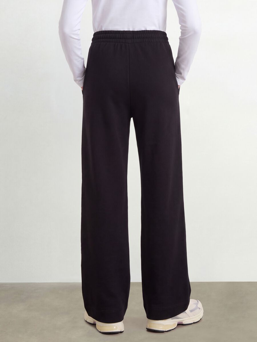 Black organic cotton culotte trousers for girls_1
