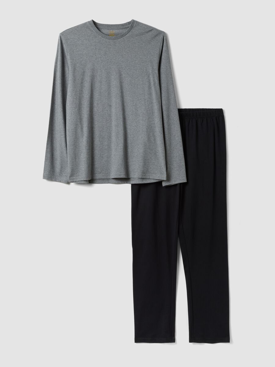 Grey organic cotton pyjamas with long-sleeved top_4