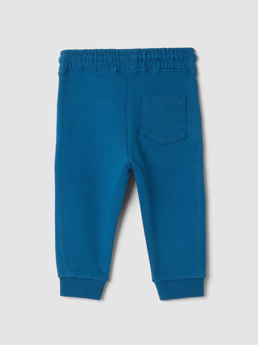Blue pure cotton jogger trousers_1