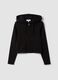 Black full-zip pure cotton hoodie, fitted_3