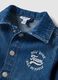 Shacket blu in puro cotone denim con bottoni a pressione_2