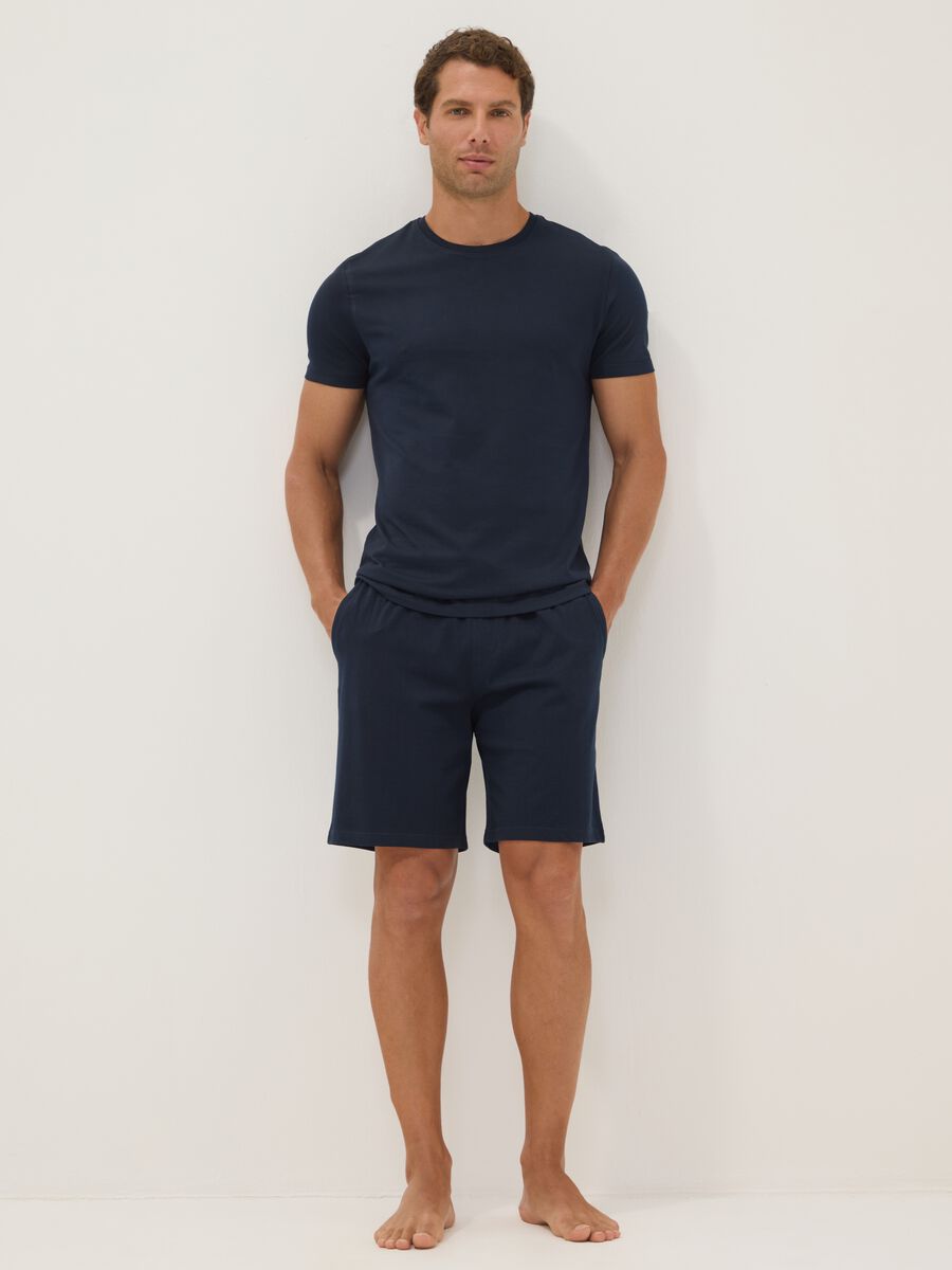 Blue organic cotton pyjama shorts_0