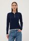 Blue viscose-blend top with polo collar, regular fit_2